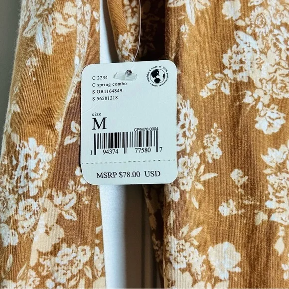 FREE PEOPLE Turnt Surplice Bodysuit in a copper floral print Medium NWT - Picture 11 of 11